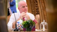 Gianni Infantino berbicara atas nama FIFA dalam KTT G20 di Bali, Selasa 15 November 2022. (Foto: Leon Neal/Getty Images)