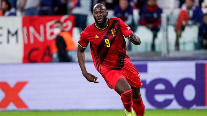 TURIN, ITALY - OCTOBER 7: Romelu Lukaku of Belgium during the  UEFA Nations league match between France  v Belgium  at the Allianz Stadium on October 7, 2021 in Turin Italy (Photo by David S. Bustamante/Soccrates/Getty Images)