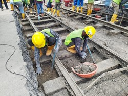 Rel Trem Kuno yang Ditemukan di Proyek MRT Buatan Jerman Tahun 1931