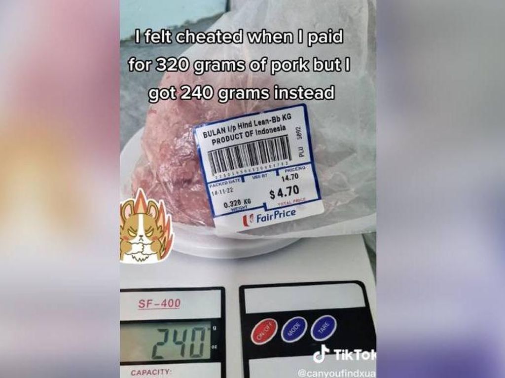 Zonk! Beli Daging Babi 320 Gram, Netizen Ini Cuma dapat 240 Gram