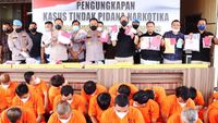 Polres Rokan Hulu Gulung 34 Tersangka Narkotika