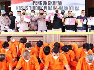 Polres Rokan Hulu Gulung 34 Tersangka Narkotika