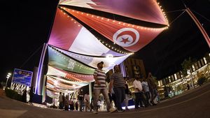 Doha Berhias Bendera Raksasa Jelang Piala Dunia 2022