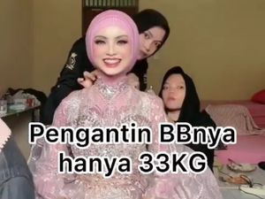Pengantin Viral Beratnya 33 Kg, Dirias Agar Lebih Berisi, Hasilnya Jadi Begini