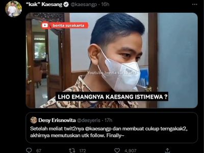 Kocaknya Meme dari Kaesang, Balas Cuitan Netizen di Twitter