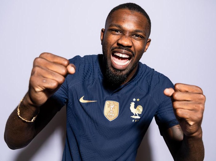 DOHA, QATAR - NOVEMBER 17: Marcus Thuram of France poses during the official FIFA World Cup Qatar 2022 portrait session on November 17, 2022 in Doha, Qatar. (Photo by Michael Regan - FIFA/FIFA via Getty Images)