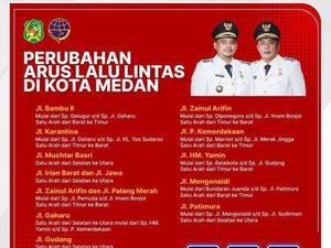 Catat! Ini Perubahan Arus Lalu Lintas 12 Jalan di Medan Mulai 19 November Catat! Ini Perubahan Arus Lalu Lintas 12 Jalan di Medan Mulai 19 November