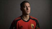 Walaupun tak bersinar di Real Madrid, Eden Hazard tetap akan jadi sosok andalan di tim Generasi Emas Belgia pada Piala Dunia 2022. (Dan Mullan/FIFA/Getty Images) 
