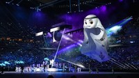 Maskot Piala Dunia Qatar ditampilkan saat upacara pembukaan Piala Dunia Qatar 2022 di Stadion Al Bayt di Al Khor, Qatar. AP/Natacha Pisarenko