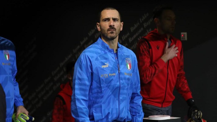 Leonardo Bonucci Leonardo Bonucci of Italy during the football friendly football game between the national teams of Albania and Italy, at Air Albania Stadium on 15 November 2022, Tirana, Albania.(Photo by Nderim Kaceli/LiveMedia/NurPhoto via Getty Images)