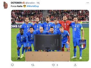 Gagal ke Piala Dunia 2022, Italia Diolok Netizen Cuma Bisa Nobar
