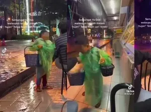 Meski Kehujanan, 4 Bocah Ini tetap Gigih Berjualan Mangga hingga Kue di Jalanan