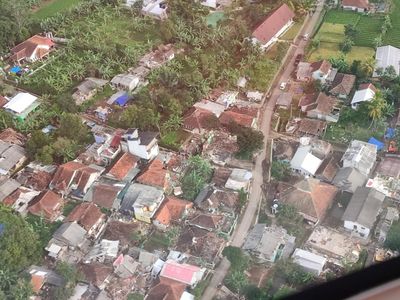 Foto Udara Kawasan Terimbas Gempa Cianjur, Mengerikan!