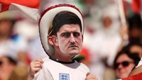 Di sisi lain, Harry Maguire mendapat sokongan penuh dari penggemar Inggris. (Foto: The FA via Getty Images/Alex Pantling - The FA)