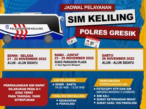 Simak, Lur! Jadwal Mobil SIM Keliling Gresik hingga 26 November 2022 Simak, Lur! Jadwal Mobil SIM Keliling Gresik hingga 26 November 2022