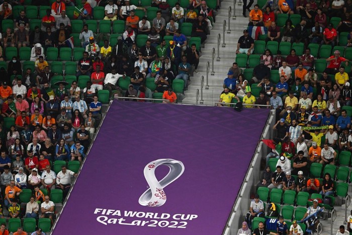 Supporters attend the Qatar 2022 World Cup Group A football match between Senegal and the Netherlands at the Al-Thumama Stadium in Doha on November 21, 2022. (Photo by Kirill KUDRYAVTSEV / AFP) (Photo by KIRILL KUDRYAVTSEV/AFP via Getty Images)