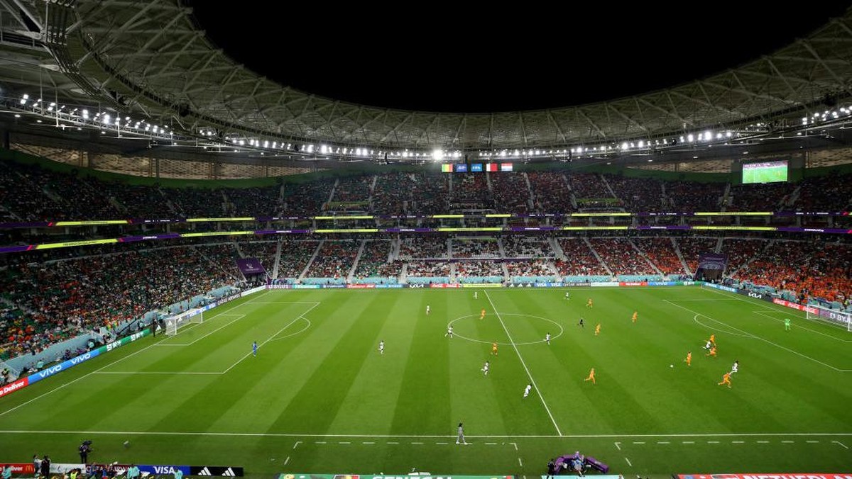 Stadion Al Thumama, tempat laga Senegal vs Belanda di Piala Dunia 2022. Foto: Getty Images/Francois Nel