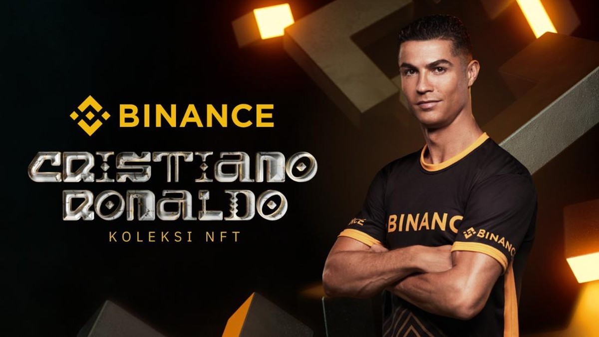 Cristiano Ronaldo saat mempromosikan koleksi NFT bersama Binance. (Foto: Getty Images/Clive Mason)