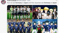 Duel Jerman vs Jepang mengingatkan warganet dengan arc anime Captain Tsubasa kala Jepang menghadapi Karl-Heinz Schneider cs di Piala Dunia junior! (Foto: Twitter)