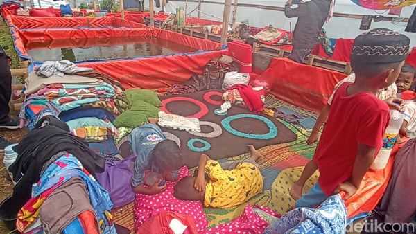 Rumah Hancur, Pengungsi Gempa Cianjur Dirikan Tenda di Kolam Lele