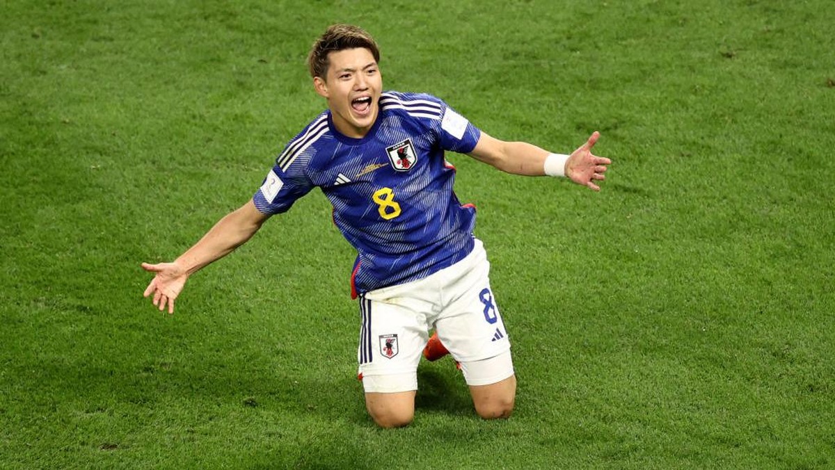 Ritsu Doan mencetak satu gol dalam kemenangan atas Jerman. Foto: Getty Images/Robert Cianflone