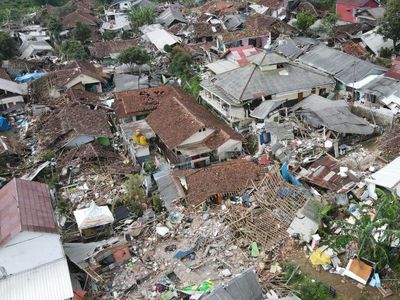 Foto Udara Permukiman Porak-poranda Terdampak Gempa Cianjur