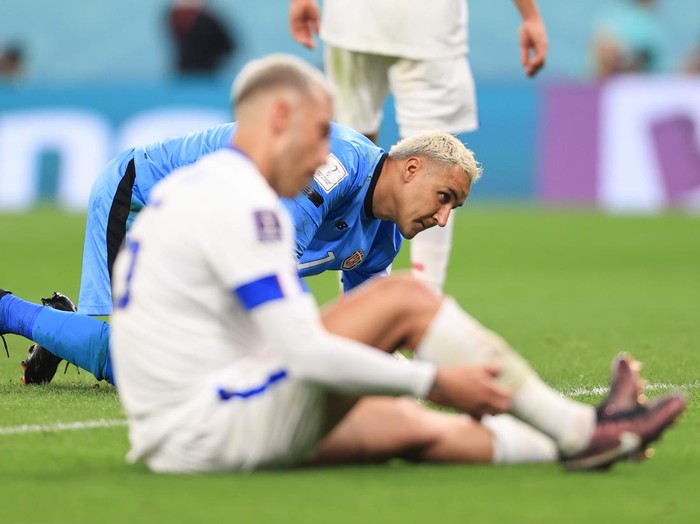 DOHA, QATAR - NOVEMBER 23: Costa Rica goalkeeper Keylor Navas looks dejected after conceding during the FIFA World Cup Qatar 2022 Group E match between Spain and Costa Rica at Al Thumama Stadium on November 23, 2022 in Doha, Qatar. (Photo by Simon Stacpoole/Offside/Offside via Getty Images)