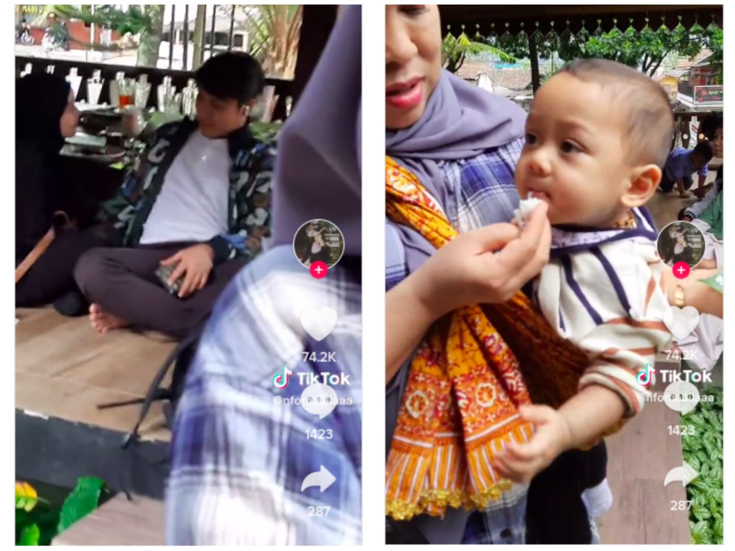 Lesti dan Rizky Billar Lesehan di Saung, Baby L Makan Nasi Cuma Pakai Garam