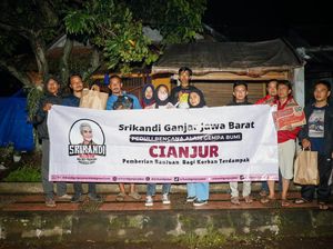 Relawan Ganjar Salurkan 500 Paket Sembako ke Pengungsi Gempa Cianjur