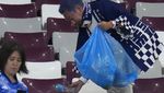 Salut! Suporter Jepang Punguti Sampah di Stadion Piala Dunia