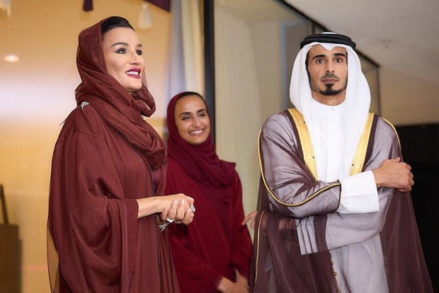 Sheikha Moza, Sheikha Hind bin Hamad, Sheikh Jassim at the opening of the 2022 World Cup