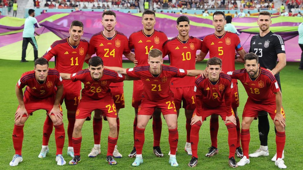 Spanyol menempati puncak klasemen Grup E usai menang 7-0 atas Kosta Rika. Foto: Getty Images/Fantasista