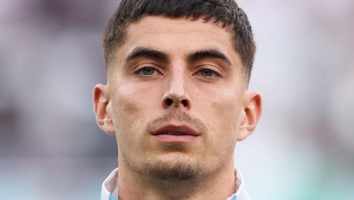 DOHA, QATAR - NOVEMBER 23: Kai Havertz of Germany looks on prior to the FIFA World Cup Qatar 2022 Group E match between Germany and Japan at Khalifa International Stadium on November 23, 2022 in Doha, Qatar. (Photo by Alex Livesey - Danehouse/Getty Images)