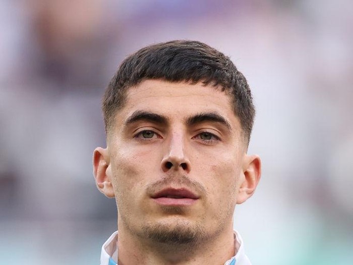DOHA, QATAR - NOVEMBER 23: Kai Havertz of Germany looks on prior to the FIFA World Cup Qatar 2022 Group E match between Germany and Japan at Khalifa International Stadium on November 23, 2022 in Doha, Qatar. (Photo by Alex Livesey - Danehouse/Getty Images)