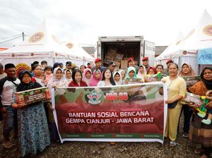 Para Istri Personel BIN Beri Bantuan 2 Truk untuk Korban Gempa Cianjur