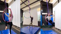 Gaya Olla Ramlan Olahraga Pakai Aerial Hoop, Begini Potretnya