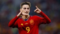 Pablo Gavi mencatatkan namanya sebagai pencetak gol termuda di Piala Dunia 2022 Qatar. (Matteo Ciambelli/Getty Images)  