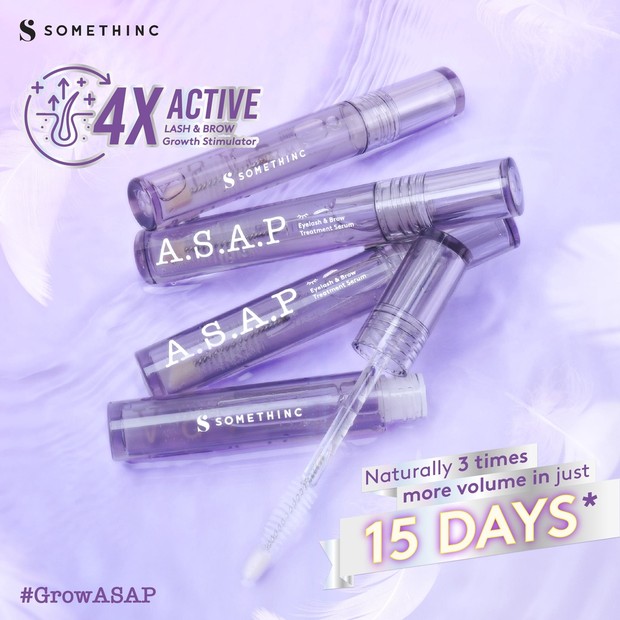 Somethinc ASAP Eyelash & Brow Treatment Serum bisa digunakan bersama maskara/beautyhaul.com Banyak memiliki varian serum untuk kulit, Somethinc juga merilis serum bulu mata dan alis