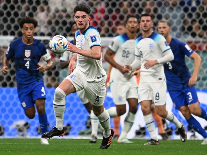 AL KHOR, QATAR - NOVEMBER 25: Weston McKennie of United States reacts after missing a chance during the FIFA World Cup Qatar 2022 Group B match between England and USA at Al Bayt Stadium on November 25, 2022 in Al Khor, Qatar. (Photo by Michael Regan - FIFA/FIFA via Getty Images)
