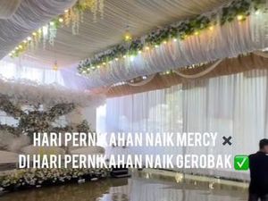 Pengantin Naik Gerobak Menuju Pelaminan, Bukan Mau Viral Tapi karena Ini