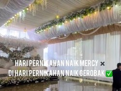 Pengantin Naik Gerobak Menuju Pelaminan, Bukan Mau Viral Tapi karena Ini