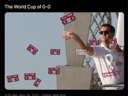 Inggris Vs AS menjadi salah satu laga Piala Dunia 2022 yang berakhir 0-0. Foto: dok. Twitter