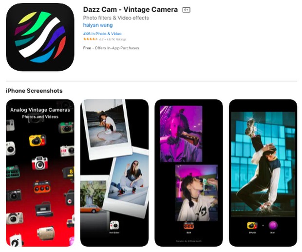 Dazz Cam - Vintage Camera/Foto: Screenshot/App Store