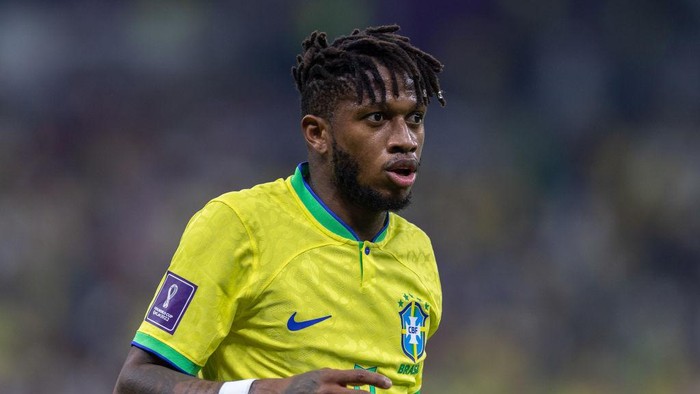 LUSAIL CITY, QATAR - NOVEMBER 24: Fred of Brazil during the FIFA World Cup Qatar 2022 Group G match between Brazil (2) and Serbia (0) at Lusail Stadium on November 24, 2022 in Lusail City, Qatar. (Photo by Simon Bruty/Anychance/Getty Images)
