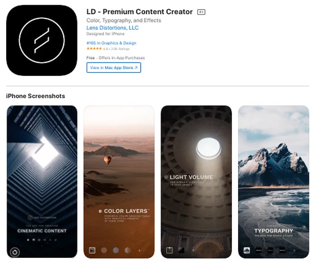 Lens Distortions/Foto: Screenshot/App Store Lens Distortions/Foto: Screenshot/App Store