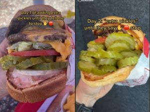 Doyan Banget! Pria Ini Pesan Burger dengan Isian Acar Mentimun Bertumpuk Doyan Banget! Pria Ini Pesan Burger dengan Isian Acar Mentimun Bertumpuk