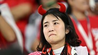 Sorak-sorai penuh semangat para pendukung Korea Selatan berubah menjadi kekecewaan setelah Son Heung-Min dkk menelan kekalahan pahit dari Ghana. Manan Vatsyayana/AFP/Getty Images  