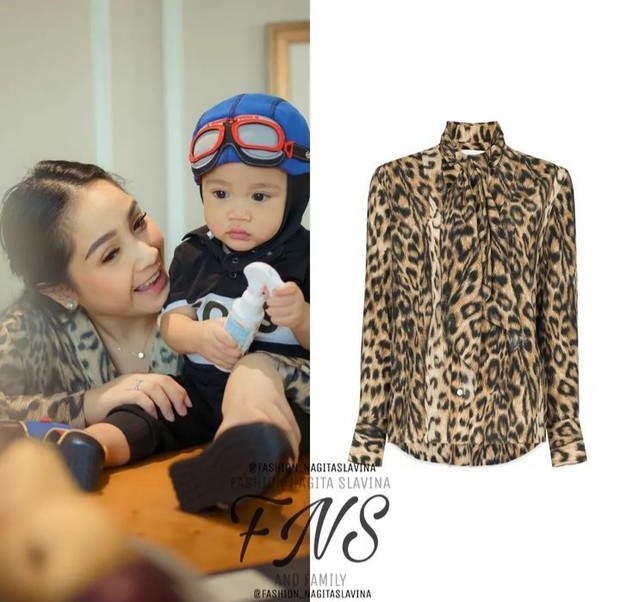 Nagita Slavina dan Rayyanza/Foto: Instagram @fashion_nagitaslavina Penampilan Nagita Slavina di Qatar