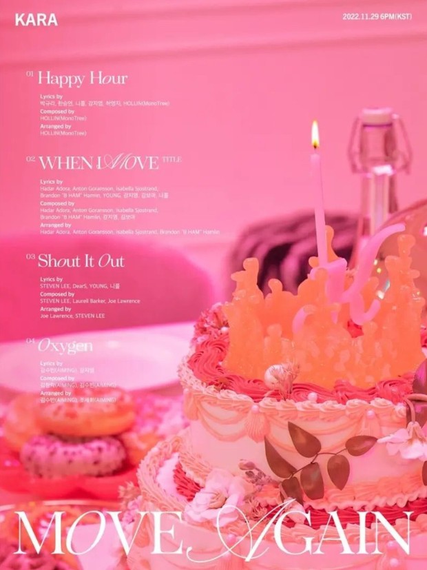 Potret tracklist album Move Again dari KARA