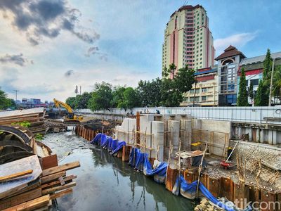 Progres Terkini Pembangunan Pintu Air di Kali Krukut, Kota Tua Jakarta